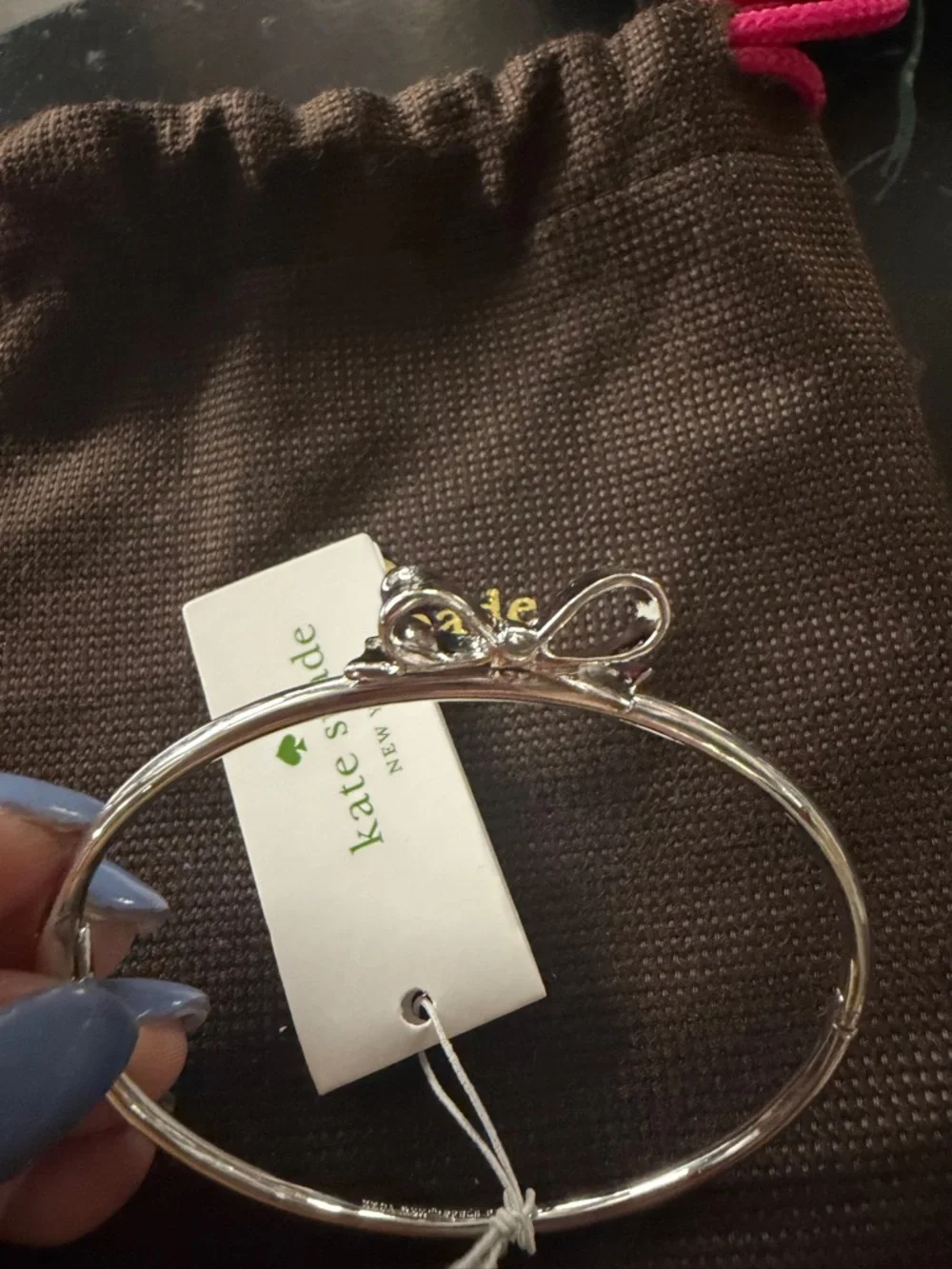 kate spade Silver Bow Bangle Bracelet - Picture 2 of 3
